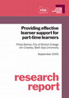 Research paper thumbnail of Providing Effective Learner Support for Part-Time Learners. Research Report