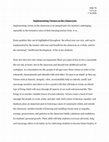 Research paper thumbnail of Implementing virtues in the classroom