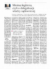 Research paper thumbnail of Minima legitimia, czyli o delegalizacji władzy sądowniczej