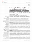 Research paper thumbnail of Exploring the Relationship Between the Acceptability of an Internet-Based Intervention for Depression in Primary Care and Clinical Outcomes: Secondary Analysis of a Randomized Controlled Trial