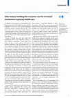 Research paper thumbnail of After Astana: building the economic case for increased investment in primary health care