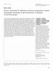 Research paper thumbnail of Factors responsible for differences between asymptomatic subjects and patients presenting an IgE sensitization to allergens. A GA2LEN project