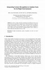 Research paper thumbnail of Integrating Gesture Recognition in Airplane Seats for In-Flight Entertainment