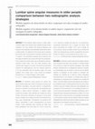 Research paper thumbnail of Medidas angulares da coluna lombar em idosos: comparação entre duas estratégias de análise radiográfica