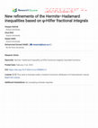 Research paper thumbnail of New refinements of the Hermite–Hadamard inequalities based on ψ-Hilfer fractional integrals