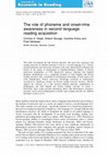 Research paper thumbnail of The role of phoneme and onset-rime awareness in second language reading acquisition