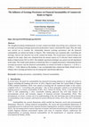 Research paper thumbnail of The Influence of Earnings Persistence on Financial Sustainability of Commercial Banks in Nigeria