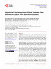 Research paper thumbnail of Hepatitis B in Senegalese Blood Donors: Low Prevalence after Five Blood Donations?