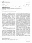 Research paper thumbnail of A model for anterior vitrectomy in real patients: Simulation for practical training