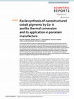 Research paper thumbnail of Facile synthesis of nanostructured cobalt pigments by Co- A zeolite thermal conversion and its application in porcelain manufacture