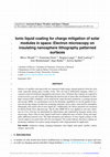 Research paper thumbnail of Ionic liquid coating for charge mitigation of solar modules in space: Electron microscopy on insulating nanosphere lithography patterned surfaces