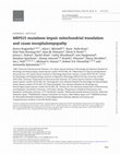 Research paper thumbnail of MRPS25 mutations impair mitochondrial translation and cause encephalomyopathy