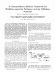 Research paper thumbnail of A correspondence analysis framework for workflow-supported performer-activity affiliation networks