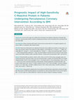 Research paper thumbnail of Prognostic Impact of High-Sensitivity C-Reactive Protein in Patients Undergoing Percutaneous Coronary Intervention According to BMI