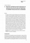 Research paper thumbnail of Prayers for Protection? : A Critique of African Initiated Churches’ Response to COVID-19 Vaccination in Zimbabwe