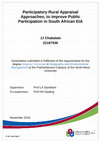 Research paper thumbnail of Participatory rural appraisal approaches, to improve public participation in South African EIA