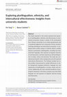 Research paper thumbnail of Exploring plurilingualism, ethnicity, and intercultural effectiveness: Insights from university students