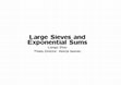 Research paper thumbnail of Large Sieves and Exponential Sums