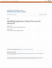 Research paper thumbnail of Modelling Exploratory Analysis Processes for eResearch