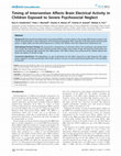 Research paper thumbnail of Timing of Intervention Affects Brain Electrical Activity in Children Exposed to Severe Psychosocial Neglect