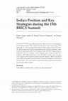 Research paper thumbnail of India’s Position and Key Strategies during the 15th BRICS Summit