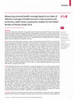 Research paper thumbnail of Measuring universal health coverage based on an index of effective coverage of health services in 204 countries and territories, 1990–2019: a systematic analysis for the Global Burden of Disease Study 2019