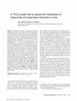 Research paper thumbnail of A 13CO2 breath test to assess the metabolism of triglyceride-rich lipoprotein remnants in mice