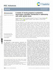 Research paper thumbnail of A review of recent progress in polymeric electrospun nanofiber membranes in addressing safe water global issues