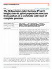 Research paper thumbnail of The Helicobacter pylori Genome Project: insights into H. pylori population structure from analysis of a worldwide collection of complete genomes