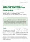 Research paper thumbnail of Growth and Plant Physiological Parameters as Markers for Selection of Poplar Clones for Crude Oil Phytoremediation Rast I Fiziološki Parametri Kao Markeri Pri Selekciji Klonova Topola Za Fitoremedijaciju Nafte