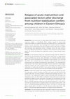 Research paper thumbnail of Relapse of acute malnutrition and associated factors after discharge from nutrition stabilization centers among children in Eastern Ethiopia