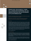 Research paper thumbnail of Significado, relevancia y papel de la radio en ell ecosistema de los medios digitales en un escenario de plataformización