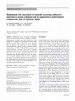 Research paper thumbnail of Radiological risk assessment of naturally occurring radioactive materials in marine sediments and its application in industrialized coastal areas: Bay of Algeciras, Spain