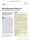 Research paper thumbnail of Measuring quality of dental care