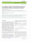 Research paper thumbnail of On Oscillatory Solution of Delay Differential Equation and Sufficient Condition using Sumudu Transform