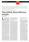 Research paper thumbnail of Necesidad, desconfianza, miopía. La política universitaria del gobierno libertario