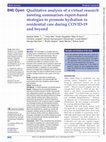 Research paper thumbnail of Qualitative analysis of a virtual research meeting summarises expert-based strategies to promote hydration in residential care during COVID-19 and beyond