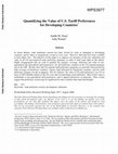 Research paper thumbnail of Quantifying The Value Of U.S. Tariff Preferences For Developing Countries