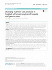 Research paper thumbnail of Changing nutrition care practices in hospital: a thematic analysis of hospital staff perspectives