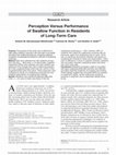 Research paper thumbnail of Perception Versus Performance of Swallow Function in Residents of Long-Term Care