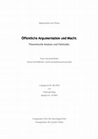 Research paper thumbnail of Öffentliche Argumentation und Macht: Theoretische Analyse und Fallstudie