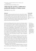 Research paper thumbnail of Addressing the Need for a Collaborative Multimedia Database of Maltese Music