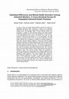 Research paper thumbnail of Individual differences and mental health disorders among industrial workers A cross sectional survey of Hayatabad Industrial Estate Peshawar, Pakistan