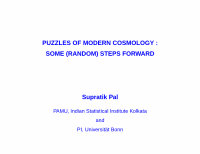 Research paper thumbnail of Puzzles of Modern Cosmology : Some (Random) Steps Forward