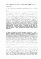 Research paper thumbnail of Mates, L.H. (2004) ‘Britain’s De Facto Popular Front? The Case of the Tyneside Foodship Campaign, 1938-1939’, Labour History Review, 69:1, pp.323–345