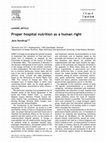 Research paper thumbnail of Proper hospital nutrition as a human right