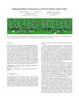 Research paper thumbnail of Adapting Wavelet Compression to Human Motion Capture Clips