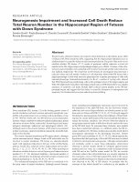 Research paper thumbnail of Neurogenesis impairment and increased cell death reduce total neuron number in the hippocampal region of fetuses with Down syndrome