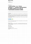 Research paper thumbnail of «Acte de Dieu» ou «Erreur humaine»?–Analyse argumentative du débat relative à la crise de l'automobile de Détroit (2008)