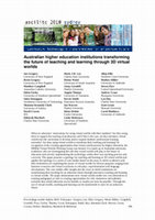 Research paper thumbnail of Australian higher education institutions transforming the future of teaching and learning through virtual worlds